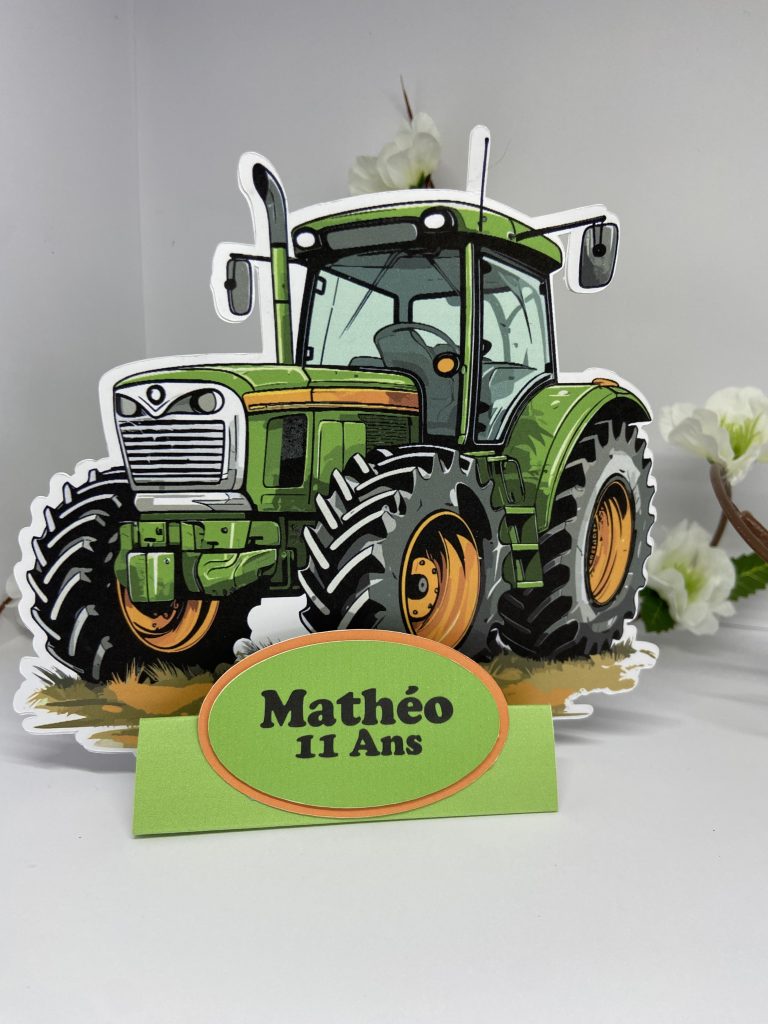 Centre de table tracteur personnalisé