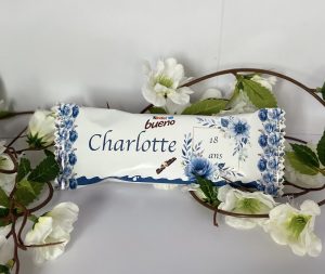 Kinder Bueno personnalisé thème rose bleu